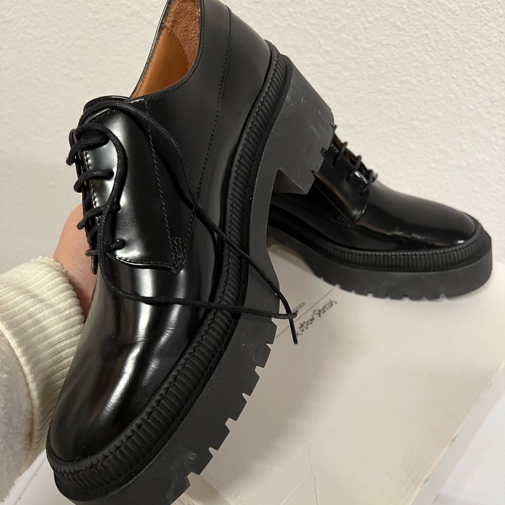 NIB Other Stories Shoes US 7 Black laced platform sandals loafers - Picture 5 of 5
